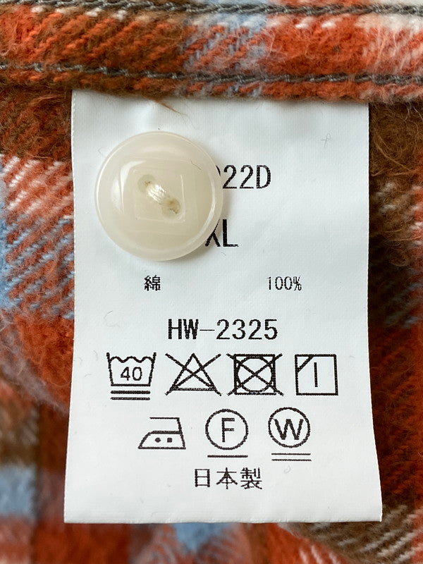 【中古品】【メンズ】 BIGJOHN ビックジョン MS022D チェック ヘビーウェイトネルシャツ 146-260125-zi-33-min サイズ：XL カラー：オレンジ系 万代Net店