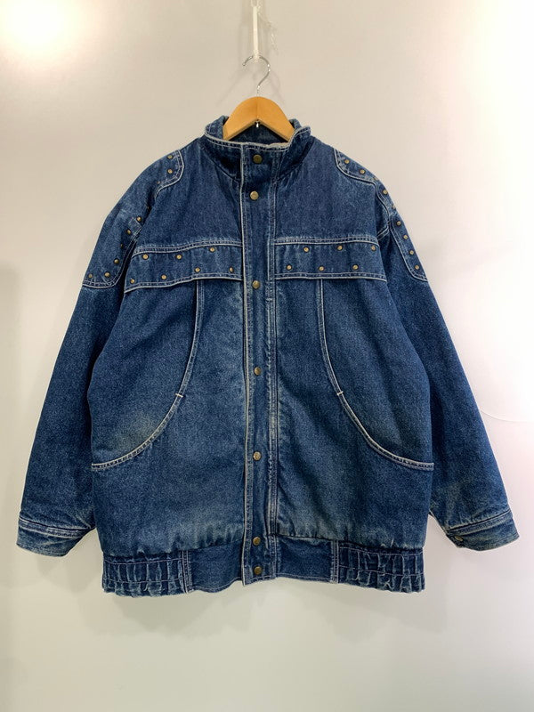 【中古品】【メンズ】 USED ユーズド STUDS DESIGN DENIM JACKET スタッズ デザイン デニム ジャケット メンズ アウター 146-260403-em-20-min サイズ：XL カラー：インディゴブルー 万代Net店
