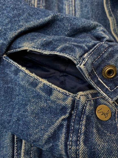 【中古品】【メンズ】 USED ユーズド STUDS DESIGN DENIM JACKET スタッズ デザイン デニム ジャケット メンズ アウター 146-260403-em-20-min サイズ：XL カラー：インディゴブルー 万代Net店