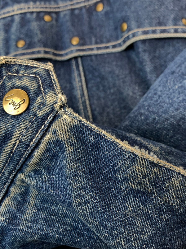 【中古品】【メンズ】 USED ユーズド STUDS DESIGN DENIM JACKET スタッズ デザイン デニム ジャケット メンズ アウター 146-260403-em-20-min サイズ：XL カラー：インディゴブルー 万代Net店