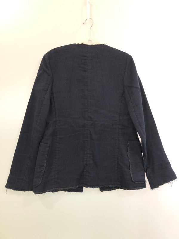 【中古品】【レディース】 MARNI マルニ 09AW NO COLLAR JACKET ノーカラージャケット 168-260423-zi-03-min サイズ：40 カラー：ネイビー 万代Net店