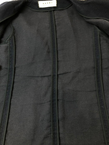 【中古品】【レディース】 MARNI マルニ 09AW NO COLLAR JACKET ノーカラージャケット 168-260423-zi-03-min サイズ：40 カラー：ネイビー 万代Net店