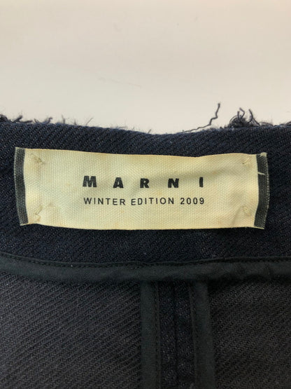 【中古品】【レディース】 MARNI マルニ 09AW NO COLLAR JACKET ノーカラージャケット 168-260423-zi-03-min サイズ：40 カラー：ネイビー 万代Net店