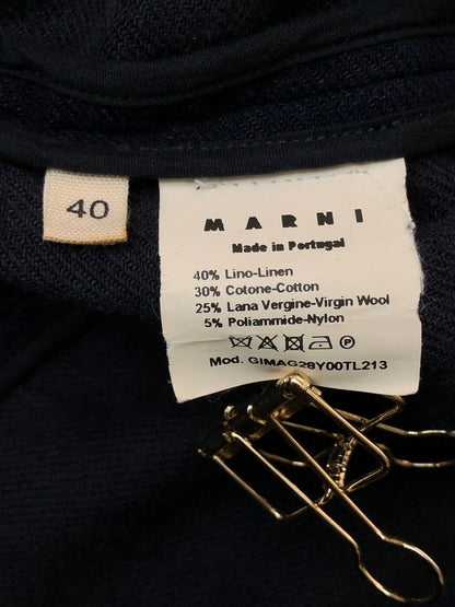 【中古品】【レディース】 MARNI マルニ 09AW NO COLLAR JACKET ノーカラージャケット 168-260423-zi-03-min サイズ：40 カラー：ネイビー 万代Net店