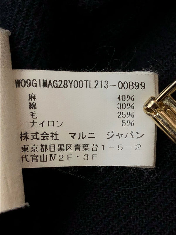 【中古品】【レディース】 MARNI マルニ 09AW NO COLLAR JACKET ノーカラージャケット 168-260423-zi-03-min サイズ：40 カラー：ネイビー 万代Net店