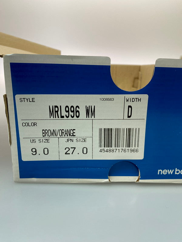 【中古品】【メンズ】 NEW BALANCE ニューバランス ×WHIZ LIMITED ウィズリミテッド MRL996WM スニーカー 靴 162-260114-jt-19-min サイズ：US 9 27.0cm カラー：ブラウン/オレンジ 万代Net店