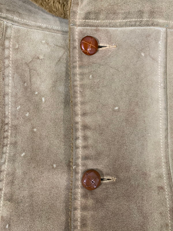 【現状渡し品】【メンズ】 USED ユーズド ムートン ボア クルミボタンコート メンズアウター メンズジャケット 146-260403-KS-01-min サイズ：不明 カラー：ベージュ系 万代Net店