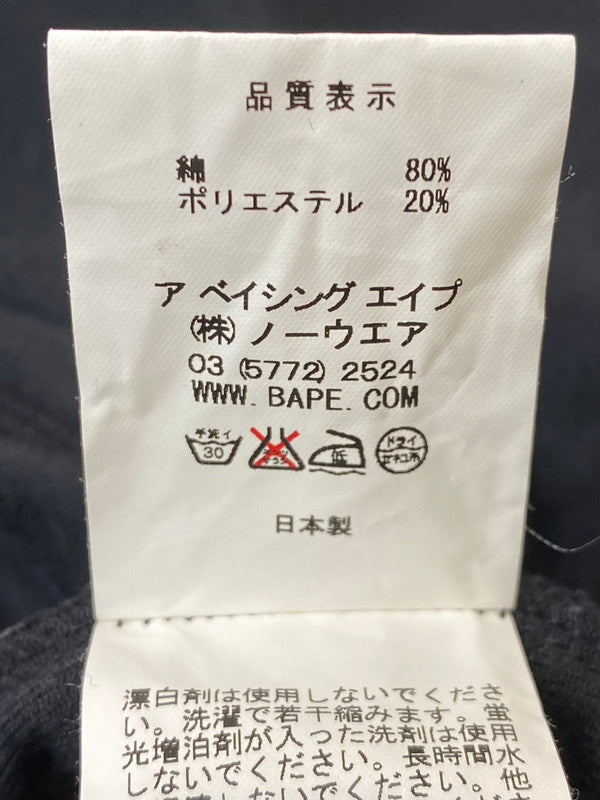 【中古品】【メンズ】 A BATHING APE アベイシングエイプ 00S VELOUR HOODIE ベロアフーディー 142-260114-zi-50-min サイズ：L カラー：ブラック 万代Net店