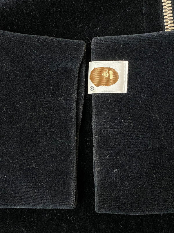 【中古品】【メンズ】 A BATHING APE アベイシングエイプ 00S VELOUR HOODIE ベロアフーディー 142-260114-zi-50-min サイズ：L カラー：ブラック 万代Net店