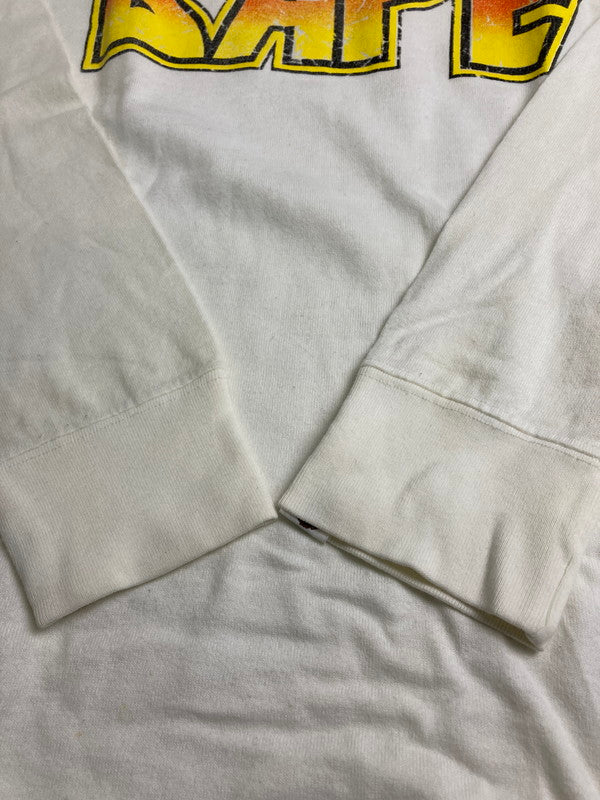 【中古品】【メンズ】 A BATHING APE アベイシングエイプ 90-00S BAPE LOGO LS TEE プリントロゴ Tシャツ 90年代 00年代 長袖 メンズ トップス ヴィンテージ 142-260127-em-19-min サイズ：S カラー：ホワイト 万代Net店