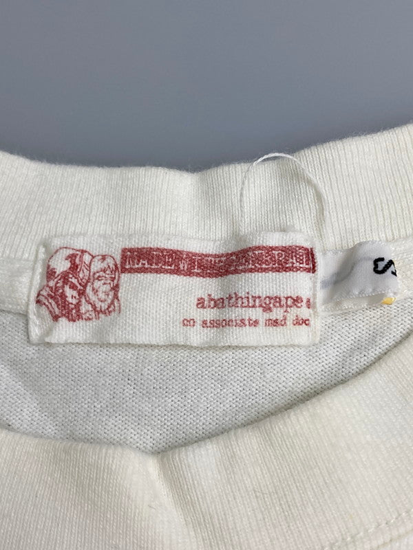 【中古品】【メンズ】 A BATHING APE アベイシングエイプ 90-00S BAPE LOGO LS TEE プリントロゴ Tシャツ 90年代 00年代 長袖 メンズ トップス ヴィンテージ 142-260127-em-19-min サイズ：S カラー：ホワイト 万代Net店