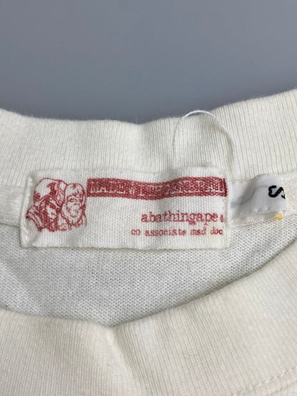 【中古品】【メンズ】 A BATHING APE アベイシングエイプ 90-00S BAPE LOGO LS TEE プリントロゴ Tシャツ 90年代 00年代 長袖 メンズ トップス ヴィンテージ 142-260127-em-19-min サイズ：S カラー：ホワイト 万代Net店