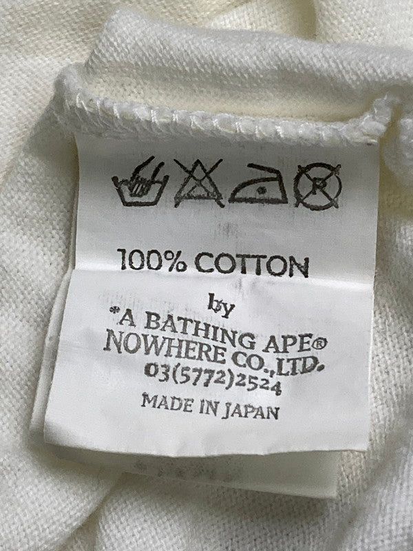 【中古品】【メンズ】 A BATHING APE アベイシングエイプ 90-00S BAPE LOGO LS TEE プリントロゴ Tシャツ 90年代 00年代 長袖 メンズ トップス ヴィンテージ 142-260127-em-19-min サイズ：S カラー：ホワイト 万代Net店
