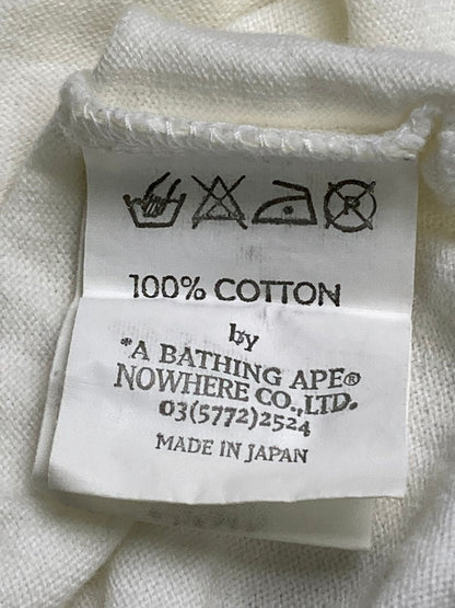 【中古品】【メンズ】 A BATHING APE アベイシングエイプ 90-00S BAPE LOGO LS TEE プリントロゴ Tシャツ 90年代 00年代 長袖 メンズ トップス ヴィンテージ 142-260127-em-19-min サイズ：S カラー：ホワイト 万代Net店