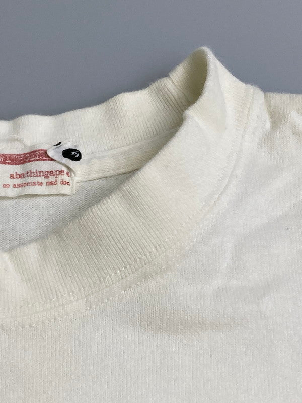 【中古品】【メンズ】 A BATHING APE アベイシングエイプ 90-00S BAPE LOGO LS TEE プリントロゴ Tシャツ 90年代 00年代 長袖 メンズ トップス ヴィンテージ 142-260127-em-19-min サイズ：S カラー：ホワイト 万代Net店