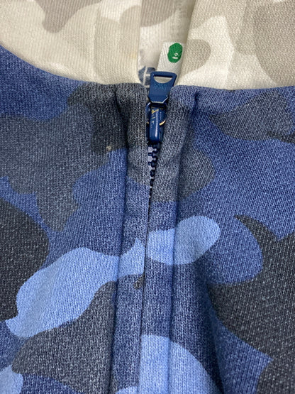 【中古品】【キッズ】 A BATHING APE アベイシングエイプ 00S CRAZY PATTERN KIDS HOODIE フーディ 173-260129-zi-26-min サイズ：130 カラー：ネイビー/グレー 万代Net店