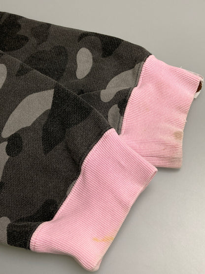 【中古品】【キッズ】 A BATHING APE アベイシングエイプ 00S CRAZY PATTERN KIDS HOODIE フーディ 173-260129-zi-26-min サイズ：130 カラー：ネイビー/グレー 万代Net店