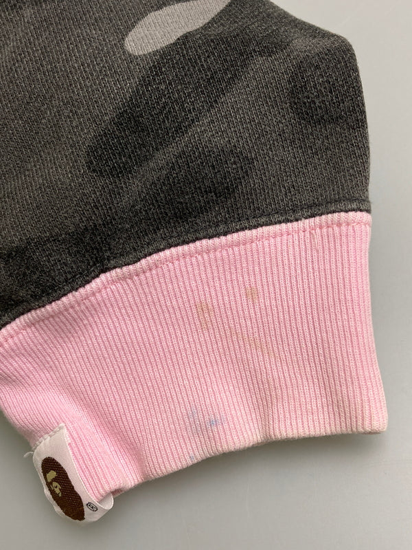 【中古品】【キッズ】 A BATHING APE アベイシングエイプ 00S CRAZY PATTERN KIDS HOODIE フーディ 173-260129-zi-26-min サイズ：130 カラー：ネイビー/グレー 万代Net店