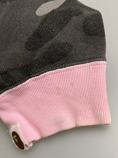 【中古品】【キッズ】 A BATHING APE アベイシングエイプ 00S CRAZY PATTERN KIDS HOODIE フーディ 173-260129-zi-26-min サイズ：130 カラー：ネイビー/グレー 万代Net店