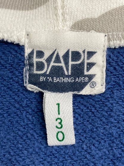 【中古品】【キッズ】 A BATHING APE アベイシングエイプ 00S CRAZY PATTERN KIDS HOODIE フーディ 173-260129-zi-26-min サイズ：130 カラー：ネイビー/グレー 万代Net店