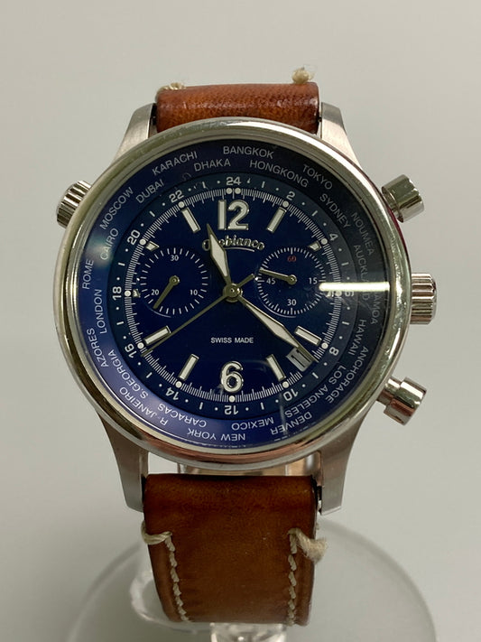 【中古品】【メンズ】 Orobianco オロビアンコ OR-0050-5 クォーツ 腕時計 198-260123-jt-06-min カラー：ネイビー/ブラウン 万代Net店