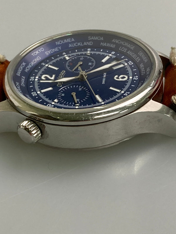 【中古品】【メンズ】 Orobianco オロビアンコ OR-0050-5 クォーツ 腕時計 198-260123-jt-06-min カラー：ネイビー/ブラウン 万代Net店