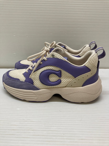 【中古品】【レディース】 COACH コーチ ストライダー スニーカー CP837 靴 183-260127-jt-13-min サイズ：US 6B 23.0cm カラー：ホワイト/パープル 万代Net店