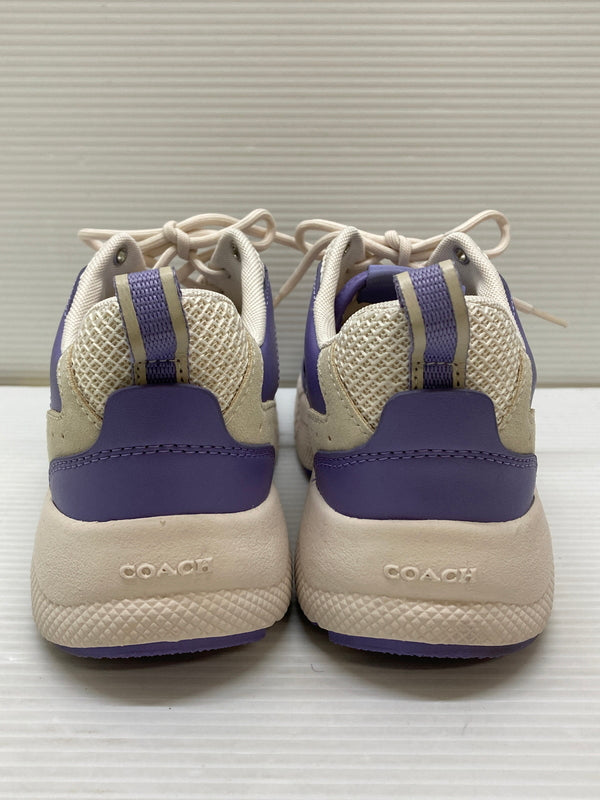 【中古品】【レディース】 COACH コーチ ストライダー スニーカー CP837 靴 183-260127-jt-13-min サイズ：US 6B 23.0cm カラー：ホワイト/パープル 万代Net店