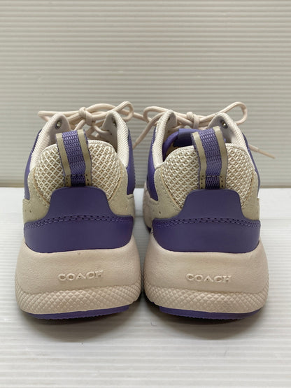 【中古品】【レディース】 COACH コーチ ストライダー スニーカー CP837 靴 183-260127-jt-13-min サイズ：US 6B 23.0cm カラー：ホワイト/パープル 万代Net店
