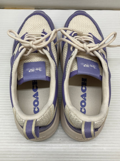 【中古品】【レディース】 COACH コーチ ストライダー スニーカー CP837 靴 183-260127-jt-13-min サイズ：US 6B 23.0cm カラー：ホワイト/パープル 万代Net店