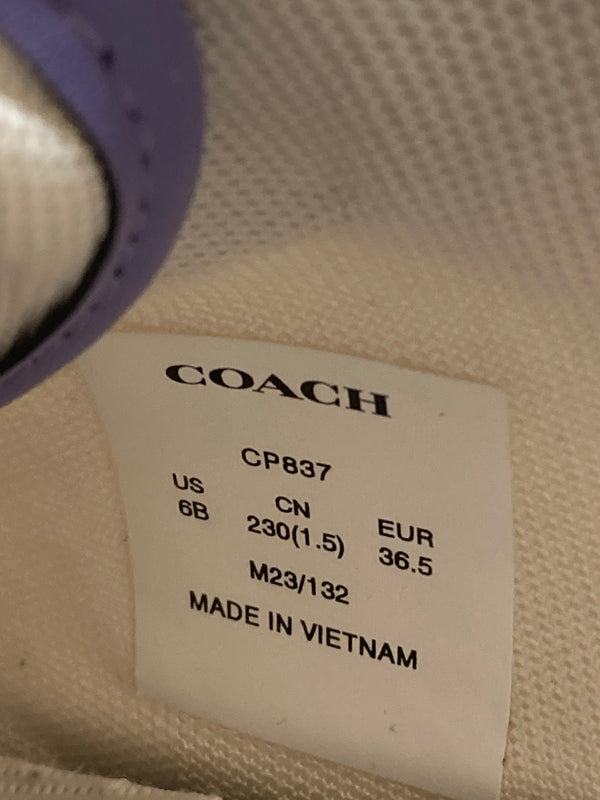 【中古品】【レディース】 COACH コーチ ストライダー スニーカー CP837 靴 183-260127-jt-13-min サイズ：US 6B 23.0cm カラー：ホワイト/パープル 万代Net店