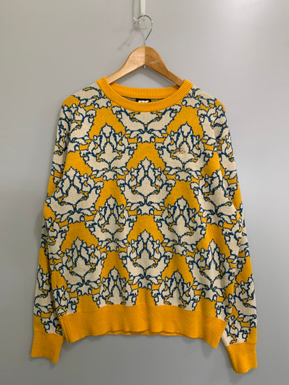 【中古品】【メンズ】 FTC エフティーシー FT0025AMSW11 ALLOVER JACQUARD SWEATER オールオーバー ジャカード ニット セーター 142-260403-KS-10-min サイズ：M カラー：イエロー系 万代Net店