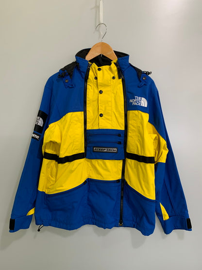 【中古品】【メンズ】 Supreme シュプリーム NP01601I ×THE NORTH FACE ノースフェイス 16SS STEEP TECH HOODED JACKET フーデットジャケット アウター 149-260120-AS-19-min サイズ：S カラー：ブルー/イエロー 万代Net店