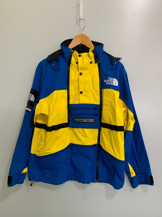 【中古品】【メンズ】 Supreme シュプリーム NP01601I ×THE NORTH FACE ノースフェイス 16SS STEEP TECH HOODED JACKET フーデットジャケット アウター 149-260120-AS-19-min サイズ：S カラー：ブルー/イエロー 万代Net店