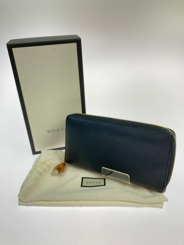 【中古品】【レディース】 GUCCI グッチ ニムフェア バンブー ラウンド長財布 453158 レディース ウォレット ランドファスナー 181-260125-em-08-min カラー：ブラック 万代Net店