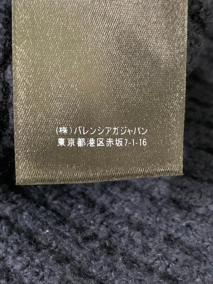 【中古品】【メンズ】 BALENCIAGA バレンシアガ 20AW SCRIBBLE LOGO OVERSIZE SWEATER フロントロゴ クルーネック オーバーサイズ ニットセーター メンズ トップス 141-260116-em-41-min サイズ：XS カラー：ネイビー 万代Net店