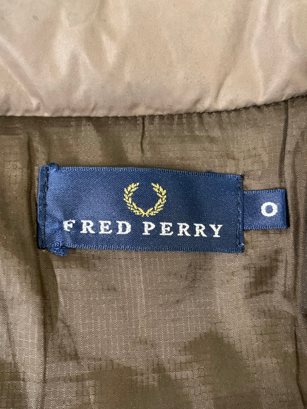 【現状渡し品】【メンズ】 FRED PERRY フレッドペリー F2037 月桂樹ロゴ PARTEX DOWN JACKET ダウンジャケット メンズアウター 141-260403-KS-04-min サイズ：O カラー：ブラウン 万代Net店