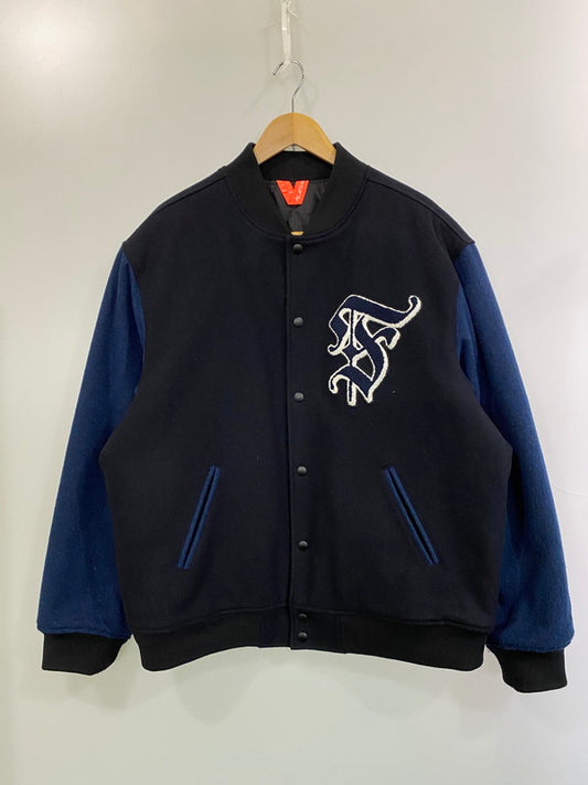 【現状渡し品】【メンズ】 FLATLUX フラットラックス WOOL STADIUM JACKET ウールスタジアムジャケット アウター スタジャン 142-260126-SH-13-min サイズ：XL カラー：ネイビー 万代Net店
