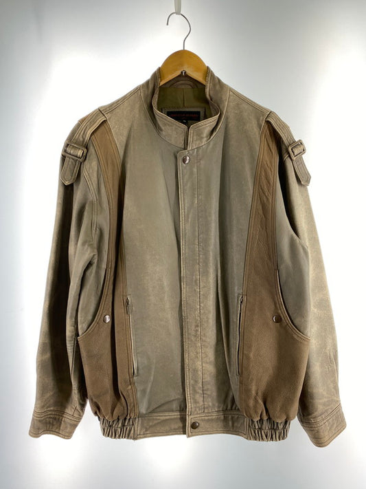 【中古品】【メンズ】 CHRISTIAN AUJARD クリスチャンオジャール 2TONE LEATHER JACKET レザージャケット アウター 146-260120-AS-26-min サイズ：M カラー：ベージュ系 万代Net店