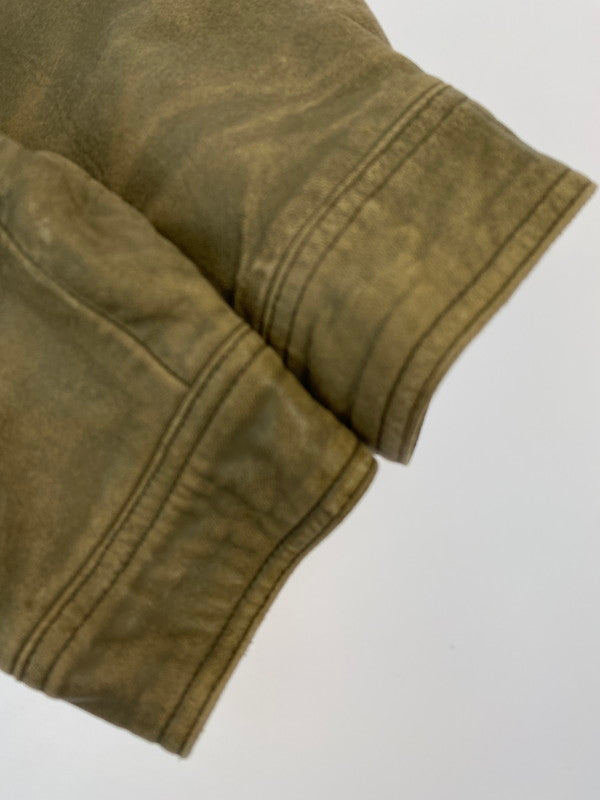 【中古品】【メンズ】 CHRISTIAN AUJARD クリスチャンオジャール 2TONE LEATHER JACKET レザージャケット アウター 146-260120-AS-26-min サイズ：M カラー：ベージュ系 万代Net店