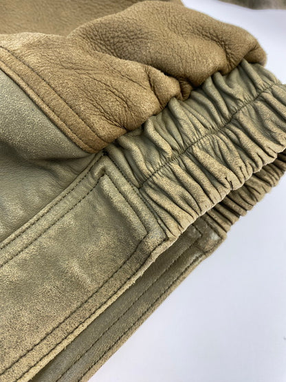 【中古品】【メンズ】 CHRISTIAN AUJARD クリスチャンオジャール 2TONE LEATHER JACKET レザージャケット アウター 146-260120-AS-26-min サイズ：M カラー：ベージュ系 万代Net店