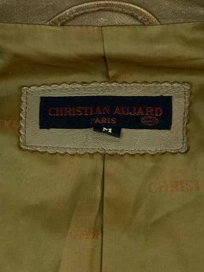 【中古品】【メンズ】 CHRISTIAN AUJARD クリスチャンオジャール 2TONE LEATHER JACKET レザージャケット アウター 146-260120-AS-26-min サイズ：M カラー：ベージュ系 万代Net店