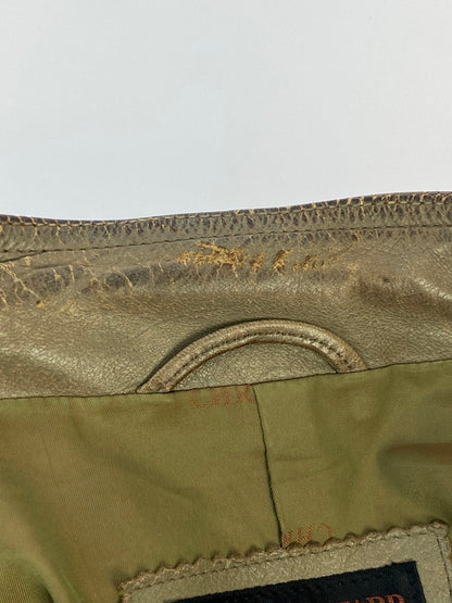 【中古品】【メンズ】 CHRISTIAN AUJARD クリスチャンオジャール 2TONE LEATHER JACKET レザージャケット アウター 146-260120-AS-26-min サイズ：M カラー：ベージュ系 万代Net店