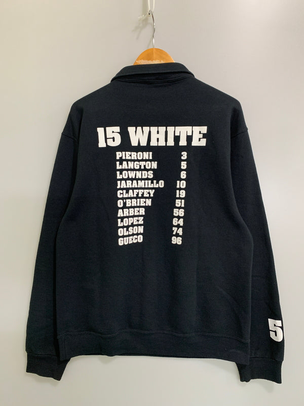 【中古品】【メンズ】 JERZEES ジャージーズ SKY HIGH VOLLEYBALL HALF ZIP SWEATSHIRT ハーフジップ スウェットシャツ 146-260718-AS-8-min サイズ：M カラー：ブラック 万代Net店
