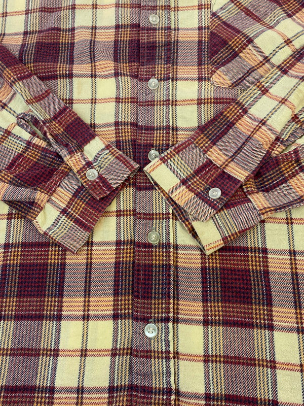 【現状渡し品】【メンズ】 SEARS シアーズ 70~80S PERMA-PREST CHECK FLANNEL SHIRT RED チェックフランネルシャツ ロングスリーブ 146-260117-AS-12-min サイズ：L カラー：マルチカラー 万代Net店