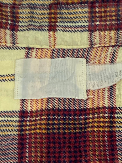 【現状渡し品】【メンズ】 SEARS シアーズ 70~80S PERMA-PREST CHECK FLANNEL SHIRT RED チェックフランネルシャツ ロングスリーブ 146-260117-AS-12-min サイズ：L カラー：マルチカラー 万代Net店