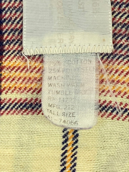 【現状渡し品】【メンズ】 SEARS シアーズ 70~80S PERMA-PREST CHECK FLANNEL SHIRT RED チェックフランネルシャツ ロングスリーブ 146-260117-AS-12-min サイズ：L カラー：マルチカラー 万代Net店