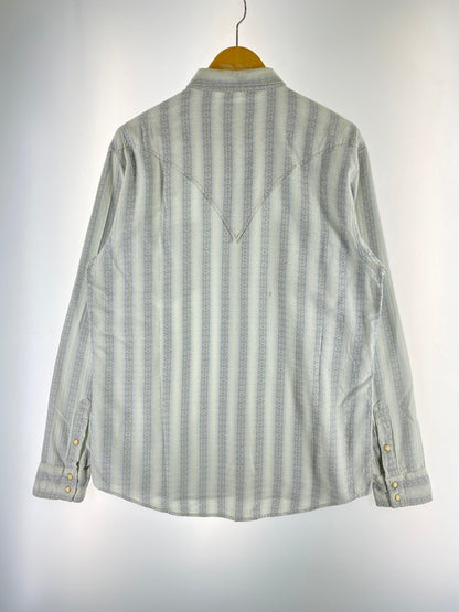 【中古品】【メンズ】 RYAN ライアン SILK WESTERN SHIRT シルク ウェスタン ロングスリーブ シャツ 146-260117-AS-10-min サイズ：M カラー：ブルー系 万代Net店