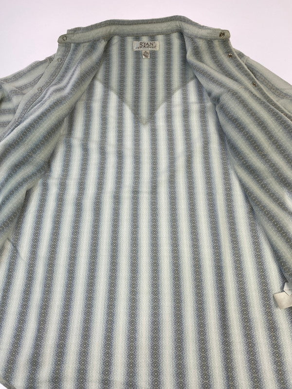 【中古品】【メンズ】 RYAN ライアン SILK WESTERN SHIRT シルク ウェスタン ロングスリーブ シャツ 146-260117-AS-10-min サイズ：M カラー：ブルー系 万代Net店