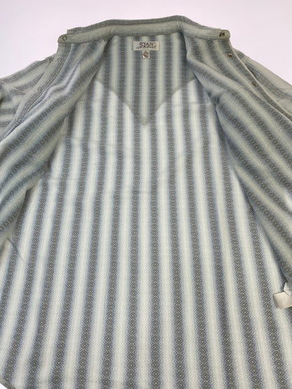 【中古品】【メンズ】 RYAN ライアン SILK WESTERN SHIRT シルク ウェスタン ロングスリーブ シャツ 146-260117-AS-10-min サイズ：M カラー：ブルー系 万代Net店
